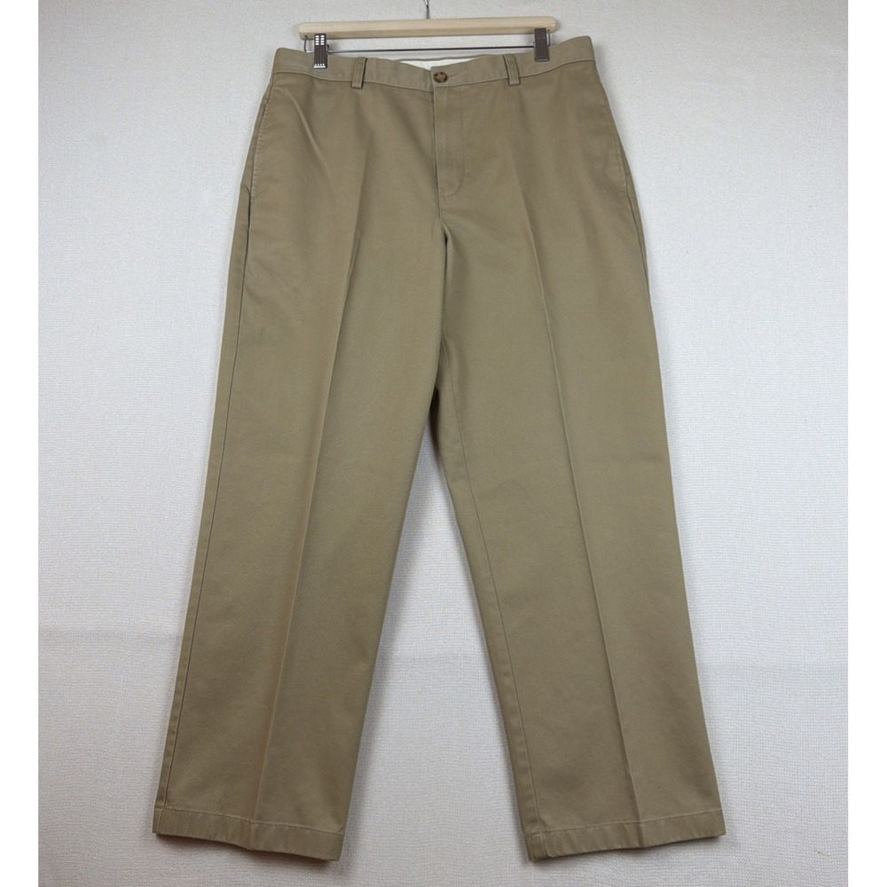 L.L. Bean Chino Pants Mens 35x29 Tan Cotton Twill Natural Fit Khakis Classic